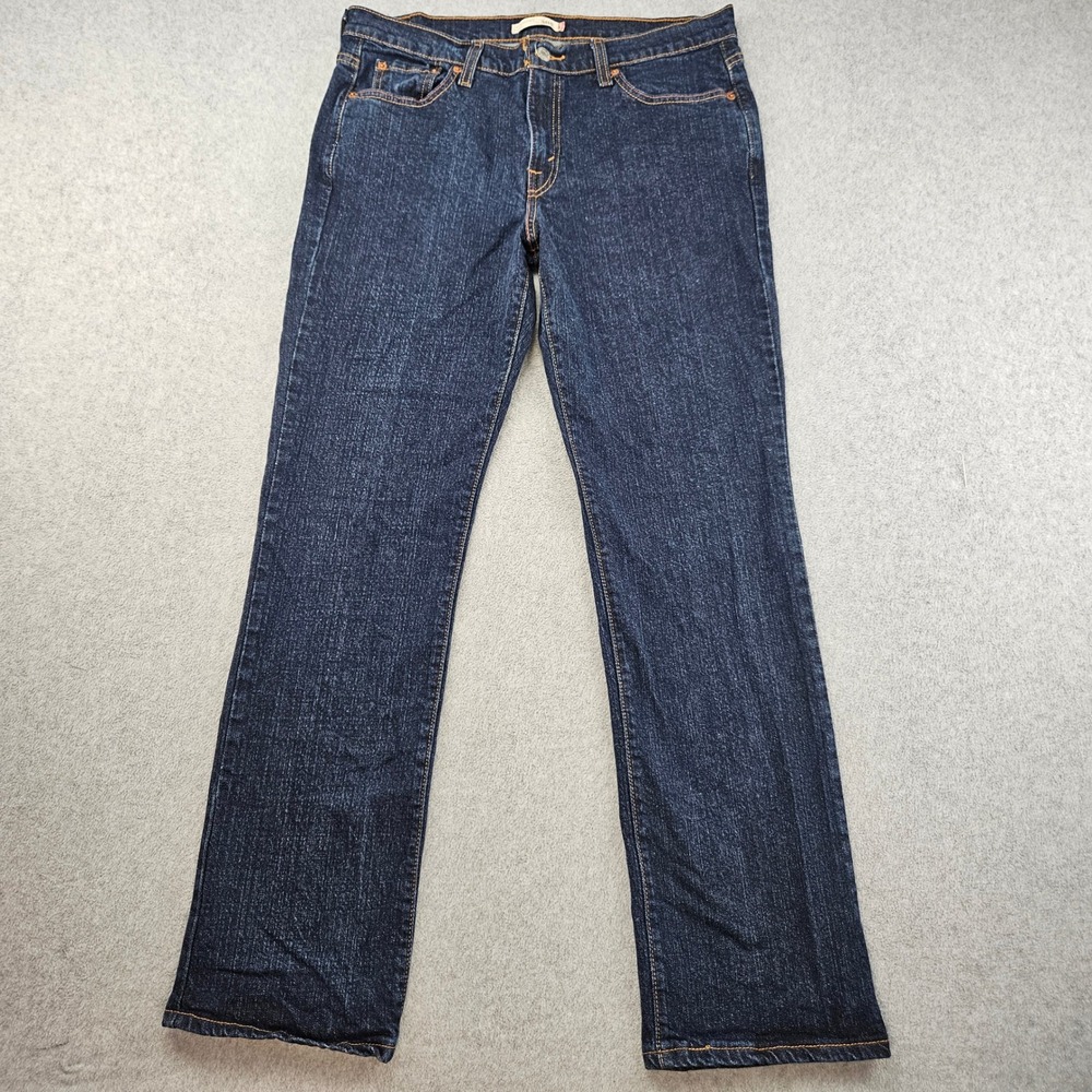 LEVIS 505 Straight Leg Jeans Women 12 M Blue Stretch Denim Classic Casual SEO - Picture 2 of 14